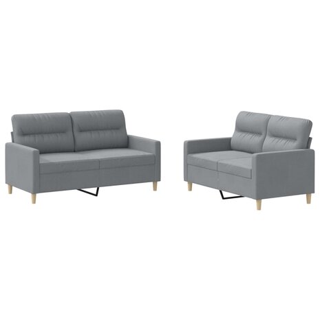 2-delige Loungeset met kussens stof lichtgrijs 8721012065352 2