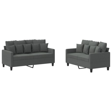 2-delige Loungeset met kussens stof donkergrijs 8721012066168 2