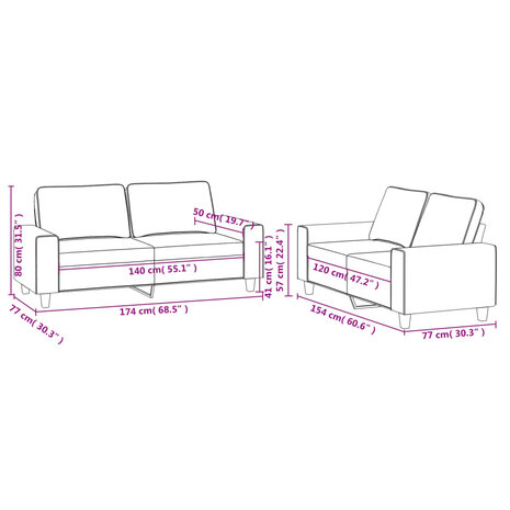 2-delige Loungeset stof wijnrood 8721012068551 7