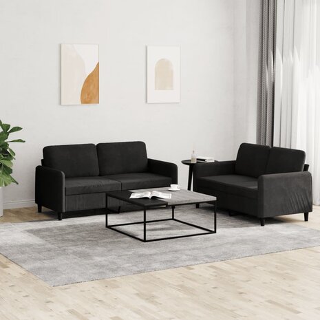 2-delige Loungeset fluweel zwart 8721012069466 1