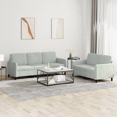 2-delige Loungeset fluweel lichtgrijs 8721012069817 1