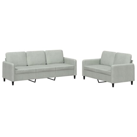 2-delige Loungeset fluweel lichtgrijs 8721012069817 2