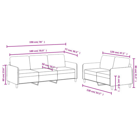 2-delige Loungeset fluweel lichtgrijs 8721012069817 7