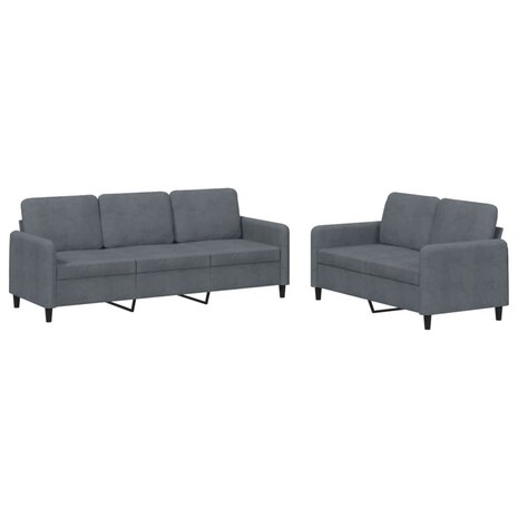 2-delige Loungeset fluweel donkergrijs 8721012069824 2