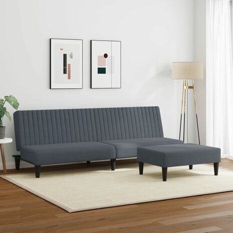 2-delige Loungeset fluweel donkergrijs 8721012453777 3
