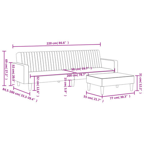 2-delige Loungeset fluweel donkergrijs 8721012453838 11