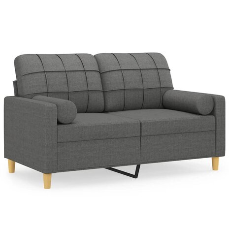 Tweezitsbank met sierkussens 120 cm stof donkergrijs 8721012057425 2