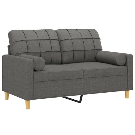 Tweezitsbank met sierkussens 120 cm stof donkergrijs 8721012057425 3