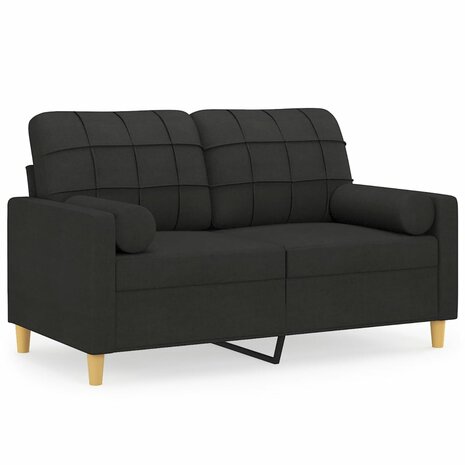 Tweezitsbank met sierkussens 120 cm stof zwart 8721012057456 2
