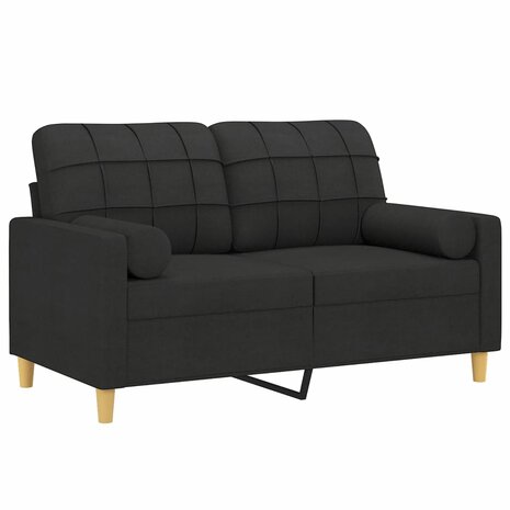 Tweezitsbank met sierkussens 120 cm stof zwart 8721012057456 3
