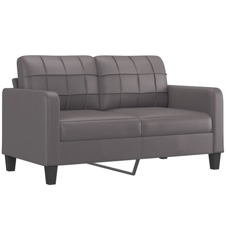 Tweezitsbank met sierkussens 140 cm kunstleer grijs 8721012057722 4