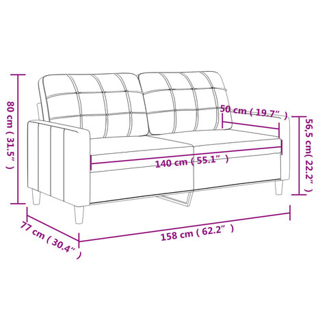 Tweezitsbank 140 cm stof bruin 8721012138209 8