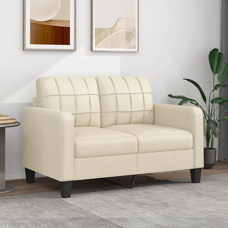 Tweezitsbank 120 cm kunstleer crèmekleurig 8721012138391 1