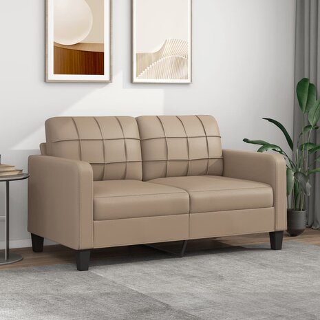 Tweezitsbank 140 cm kunstleer cappuccinokleurig 8721012138476 1