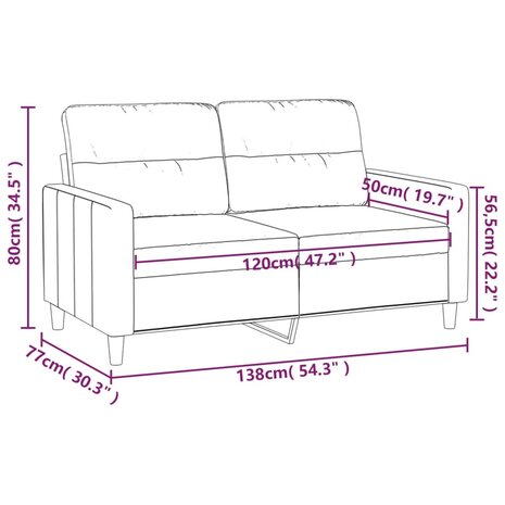 Tweezitsbank 120 cm stof donkergrijs 8721012139541 8