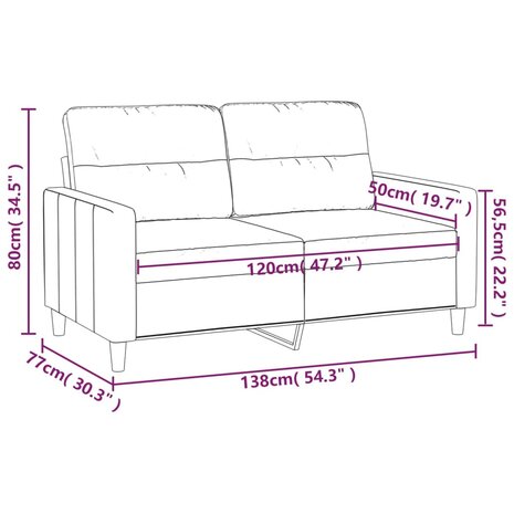 Tweezitsbank 120 cm stof taupe 8721012139602 8