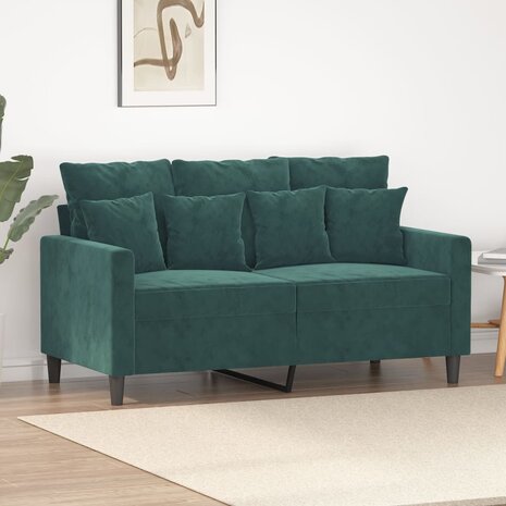 Tweezitsbank 120 cm fluweel donkergroen 8721012140219 1
