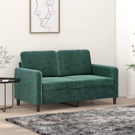 Tweezitsbank 120 cm fluweel donkergroen 8721012141605 1