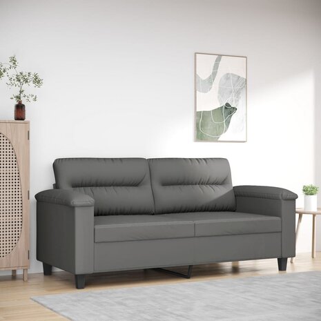 Tweezitsbank 140 cm microvezelstof donkergrijs 8721012136489 1