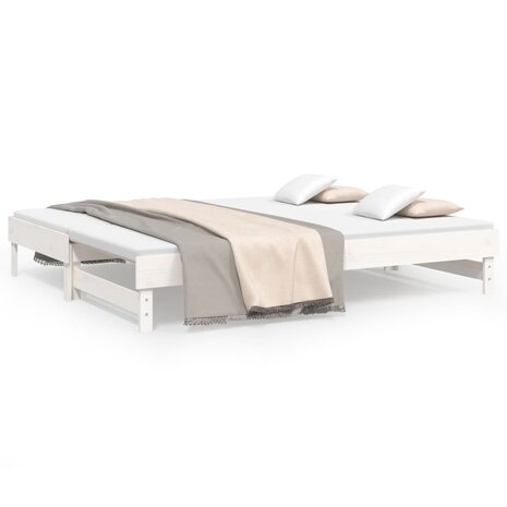 Slaapbank uitschuifbaar massief grenenhout wit 2x(90x200) cm 8720845639051 2