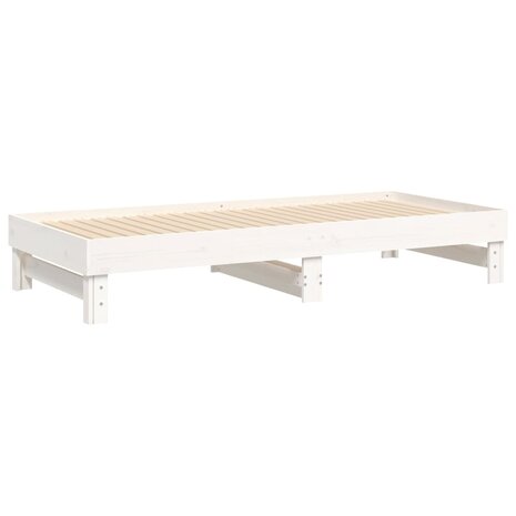 Slaapbank uitschuifbaar massief grenenhout wit 2x(90x200) cm 8720845639051 8
