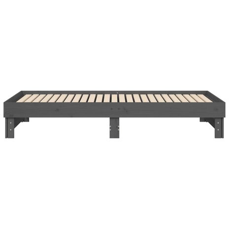 Slaapbank uitschuifbaar massief grenenhout grijs 2x(90x200) cm 8720845639068 10