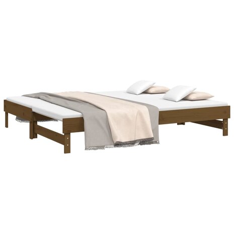 Slaapbank uitschuifbaar grenenhout honingbruin 2x(90x200) cm 8720845639075 3