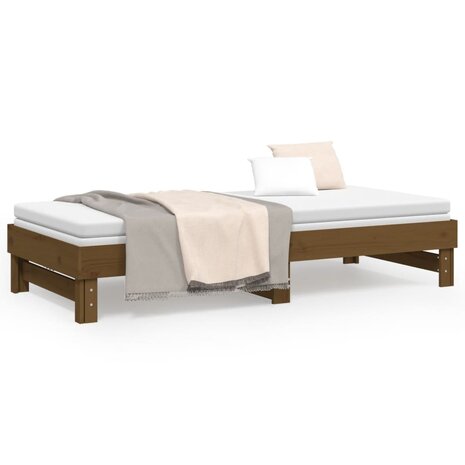 Slaapbank uitschuifbaar grenenhout honingbruin 2x(90x200) cm 8720845639075 5