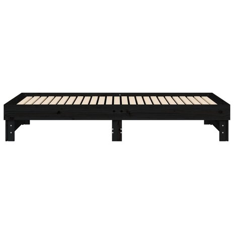Slaapbank uitschuifbaar massief grenenhout zwart 2x(90x200) cm 8720845639082 10