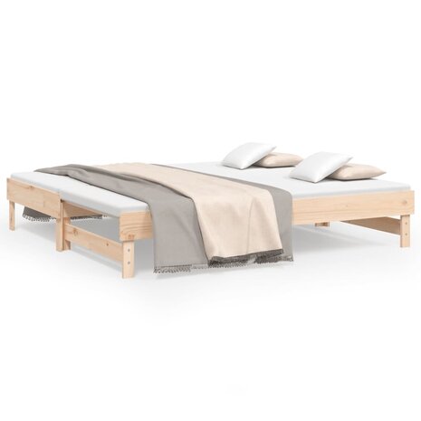 Slaapbank uitschuifbaar massief grenenhout 2x(90x190) cm 8720845639143 2