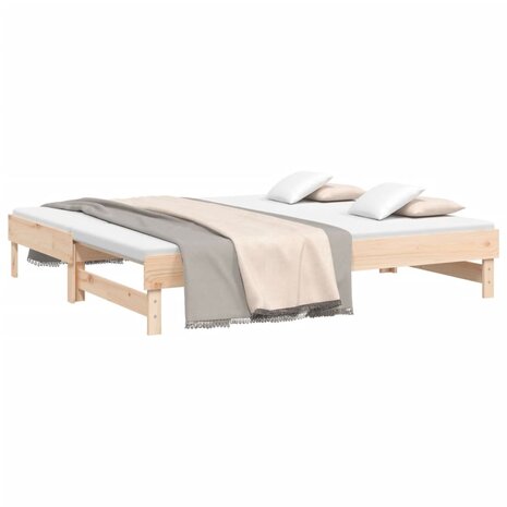 Slaapbank uitschuifbaar massief grenenhout 2x(90x190) cm 8720845639143 3