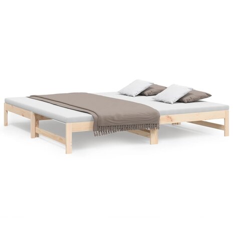 Slaapbank uitschuifbaar massief grenenhout 2x(100x200) cm 8720845639242 2