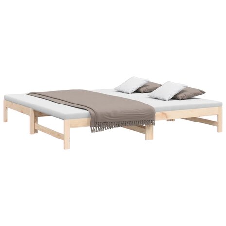 Slaapbank uitschuifbaar massief grenenhout 2x(100x200) cm 8720845639242 3