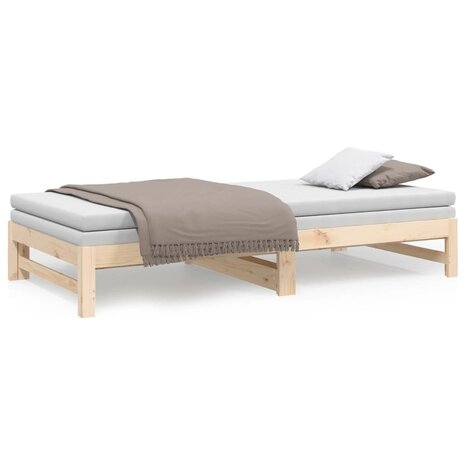 Slaapbank uitschuifbaar massief grenenhout 2x(100x200) cm 8720845639242 5