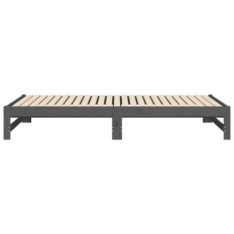 Slaapbank uitschuifbaar massief grenenhout grijs 2x(90x200) cm 8720845639310 10