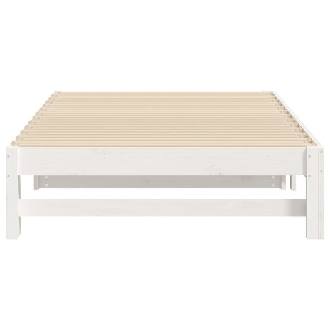 Slaapbank uitschuifbaar 2x(80x200) cm massief grenenhout wit 8720845639358 9