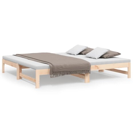 Slaapbank uitschuifbaar massief grenenhout 2x(90x190) cm 8720845639396 2