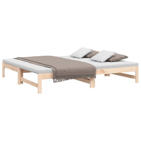 Slaapbank uitschuifbaar massief grenenhout 2x(90x190) cm 8720845639396 3