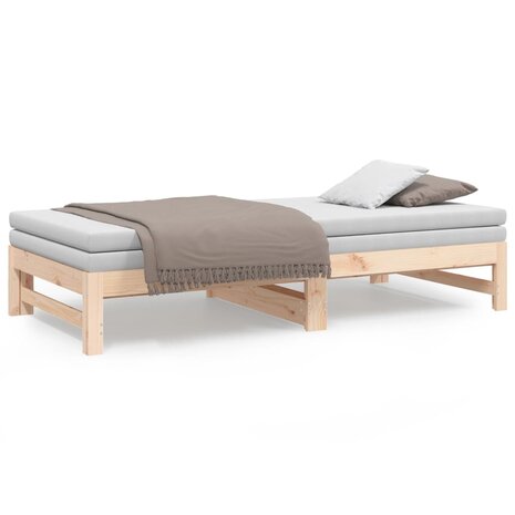 Slaapbank uitschuifbaar massief grenenhout 2x(90x190) cm 8720845639396 5
