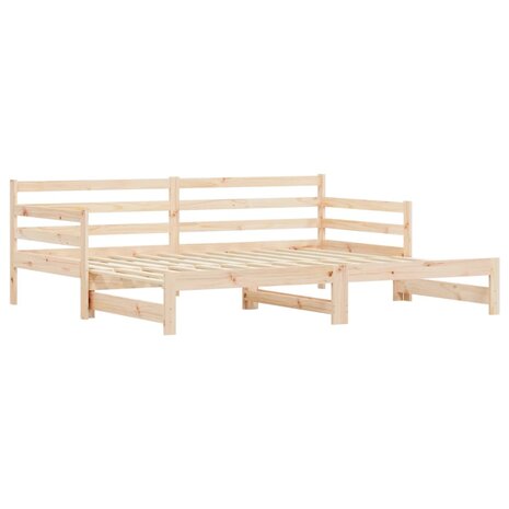 Slaapbank met onderschuifbed 90x200 cm massief grenenhout 8721012122673 3