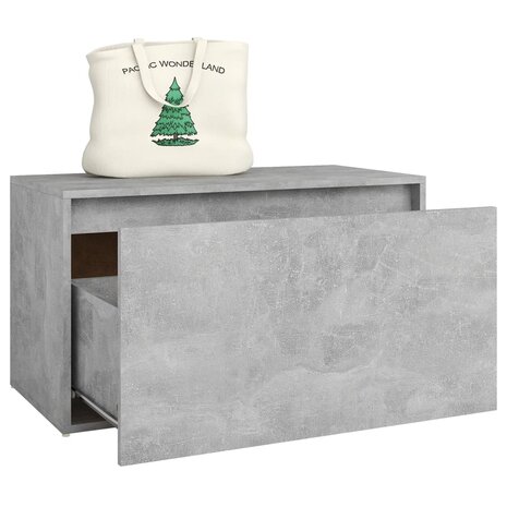 Halbank 80x40x45 cm bewerkt hout betongrijs 8720286642672 4