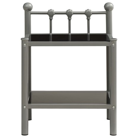 Nachtkastje 45x34,5x60,5 cm metaal en glas grijs en zwart 8720286163887 2