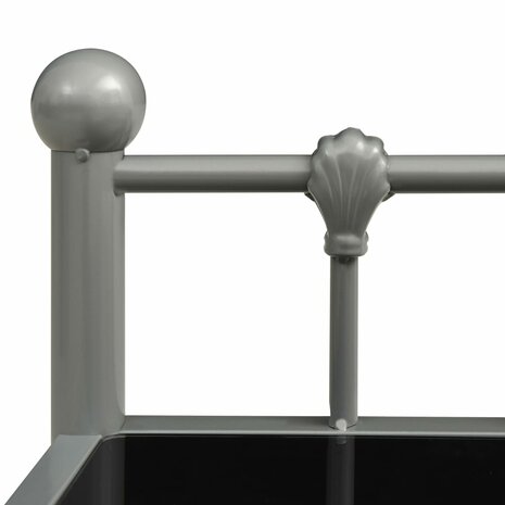 Nachtkastje 45x34,5x60,5 cm metaal en glas grijs en zwart 8720286163887 5