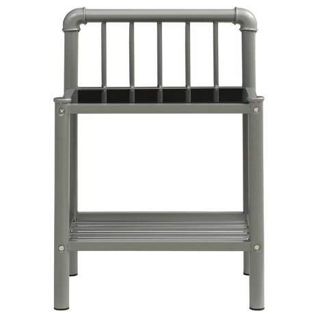 Nachtkastje 45x34,5x62,5 cm metaal en glas grijs en zwart 8720286197400 3