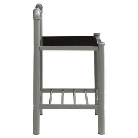 Nachtkastje 45x34,5x62,5 cm metaal en glas grijs en zwart 8720286197400 4