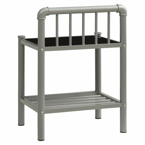 Nachtkastje 45x34,5x62,5 cm metaal en glas grijs en zwart 8720286197400 5