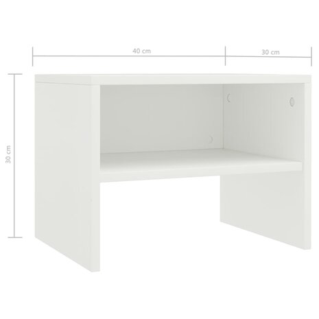 Nachtkastjes 2 st 40x30x30 cm bewerkt hout wit 8719883672250 7