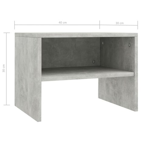 Nachtkastje 40x30x30 cm bewerkt hout betongrijs 8719883672328 6