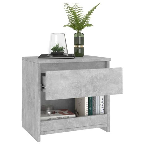 Nachtkastje 40x30x39 cm bewerkt hout betongrijs 8720286352977 3