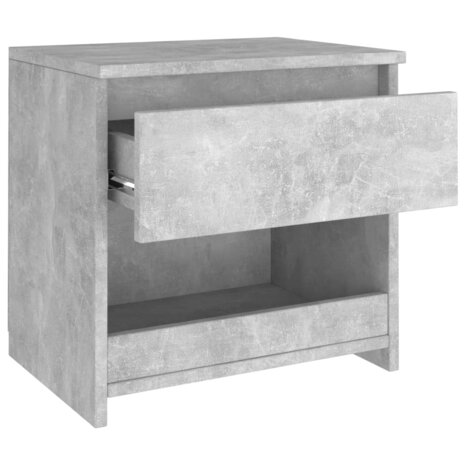 Nachtkastje 40x30x39 cm bewerkt hout betongrijs 8720286352977 6